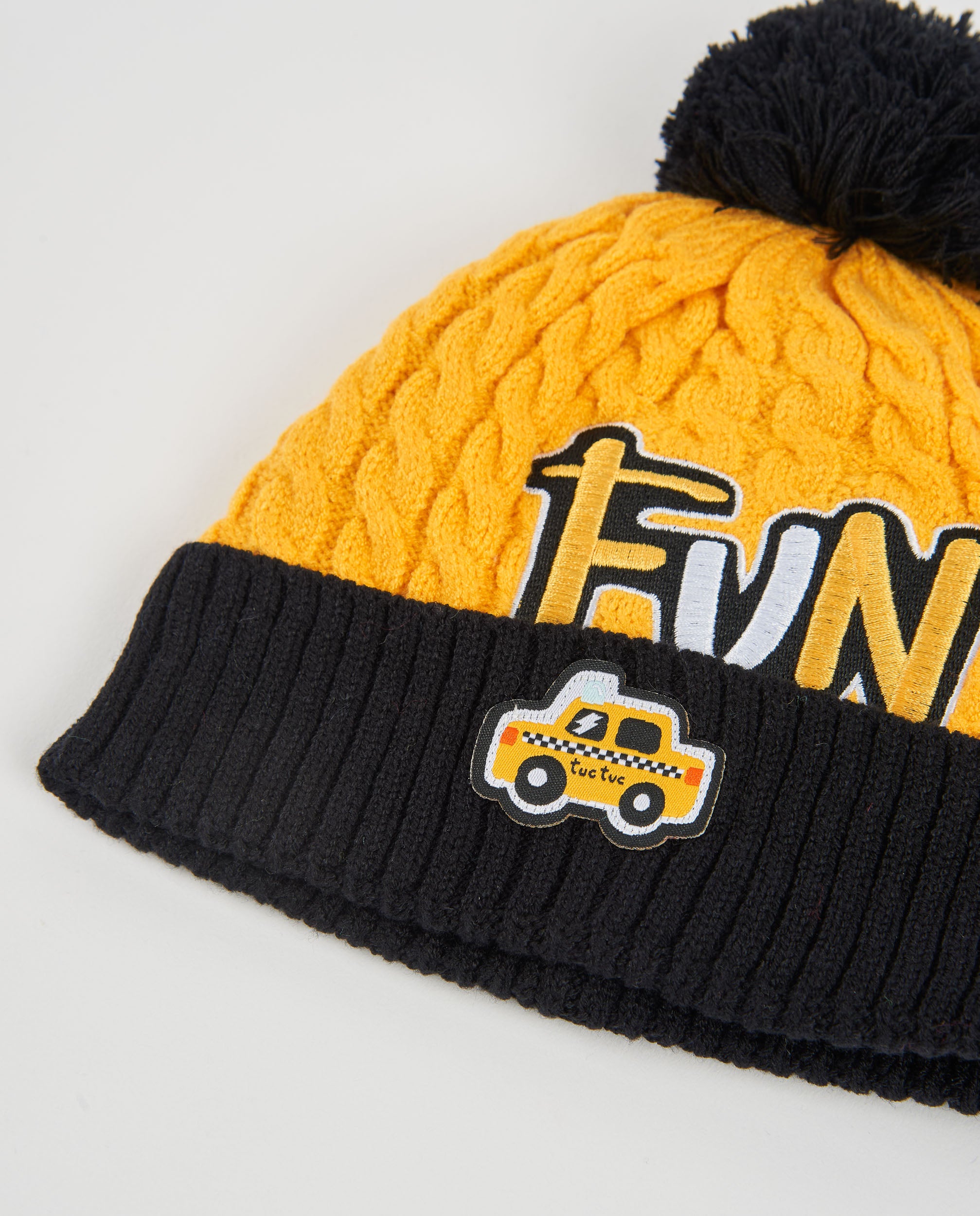 Tuc tuc NY Fun set bimbo giallo cappello scaldacollo