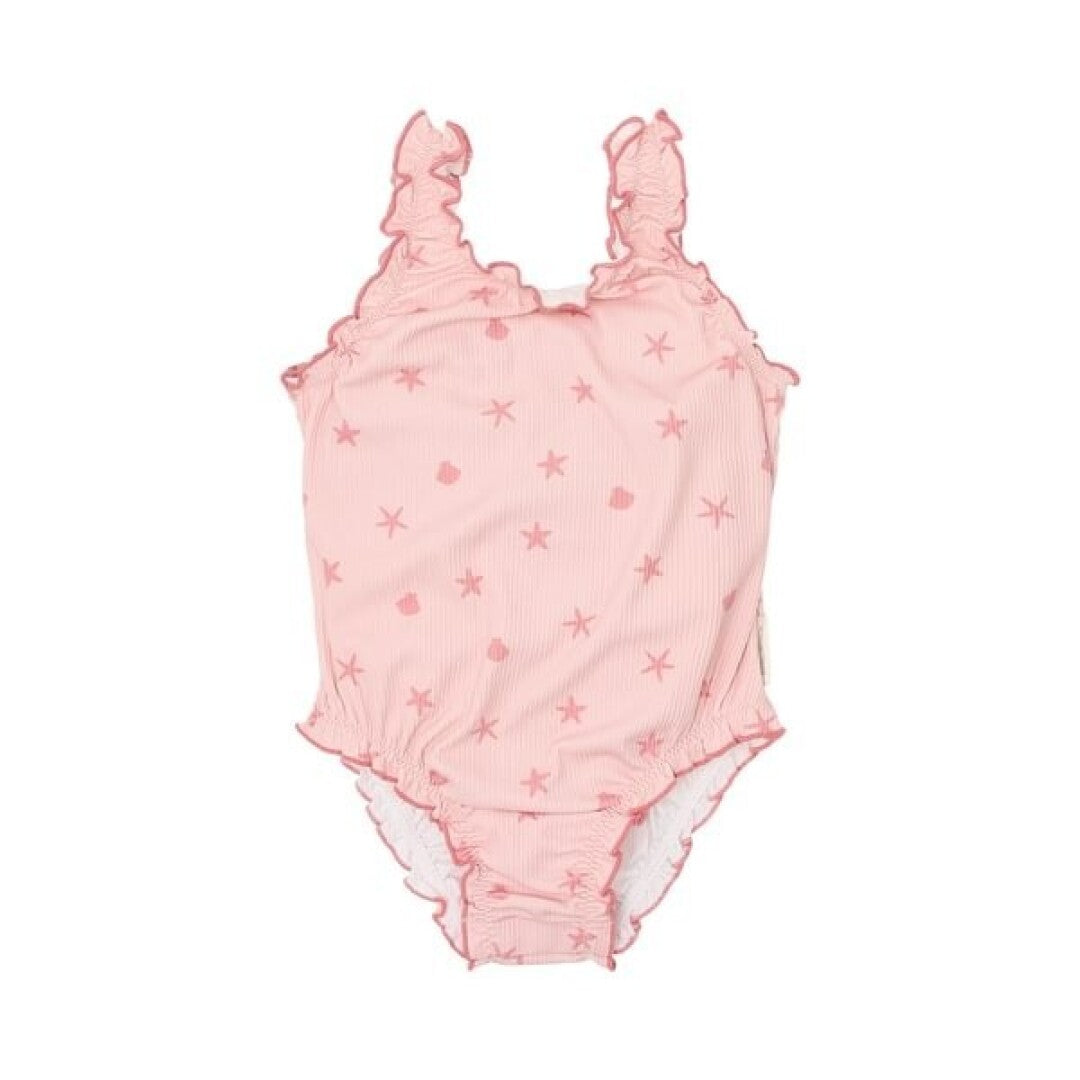 Little Dutch Conchiglie costume intero bimba rosa volant