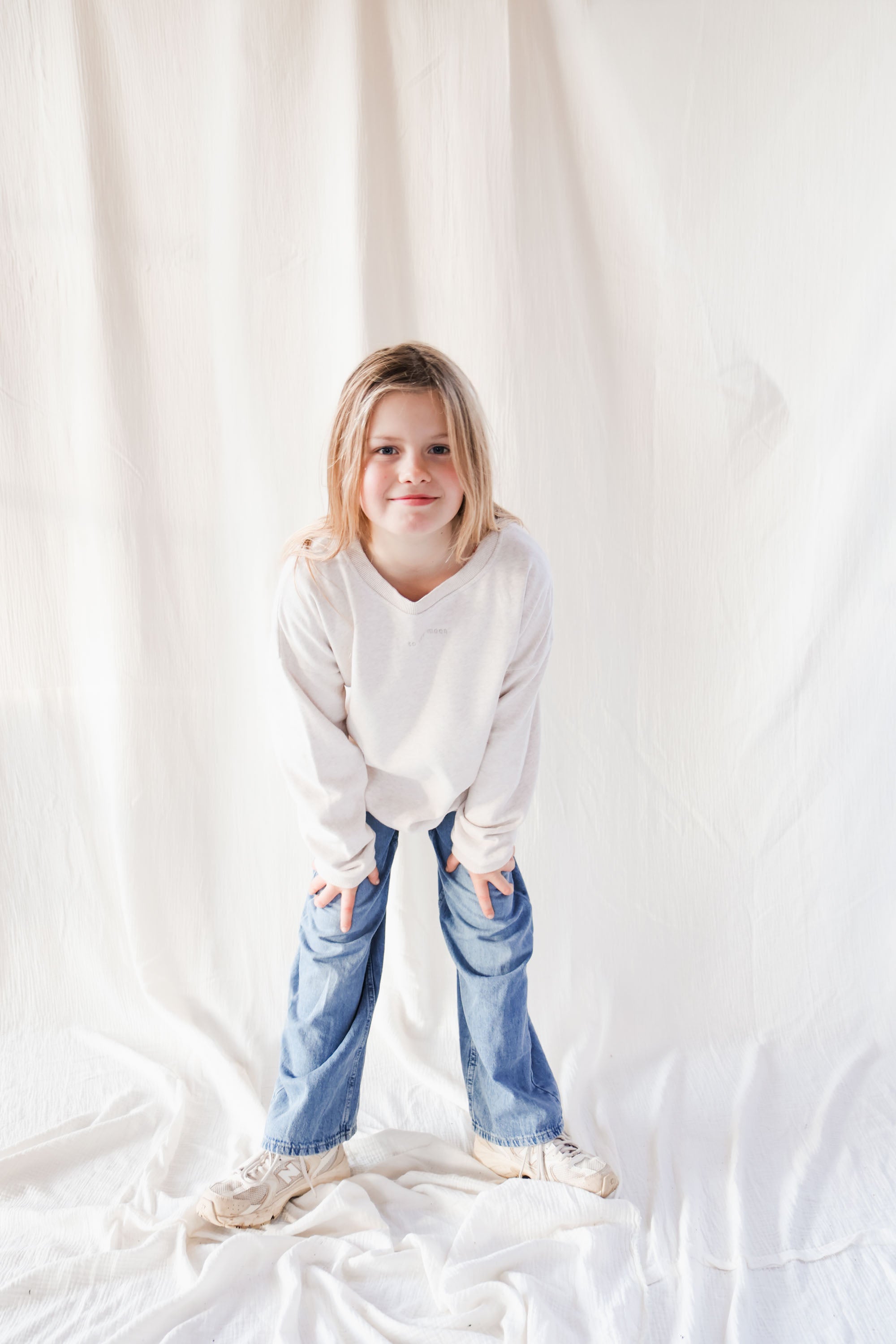 Ella and Rapha To The Moon felpa beige loose fit bimbi