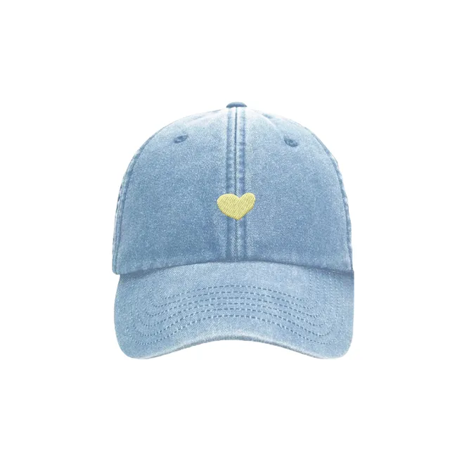 Ella and Rapha Heart cap light blue cappellino unisex denim