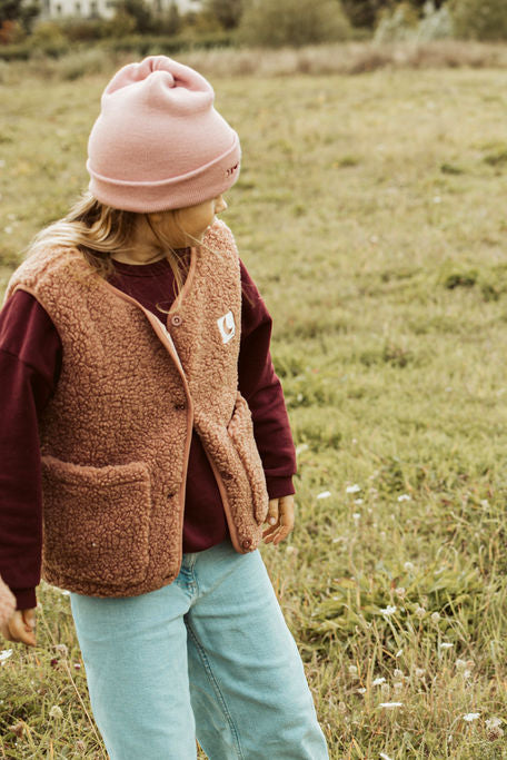 Ella and Rapha Teddy gilet smanicato rosa caldo invernale