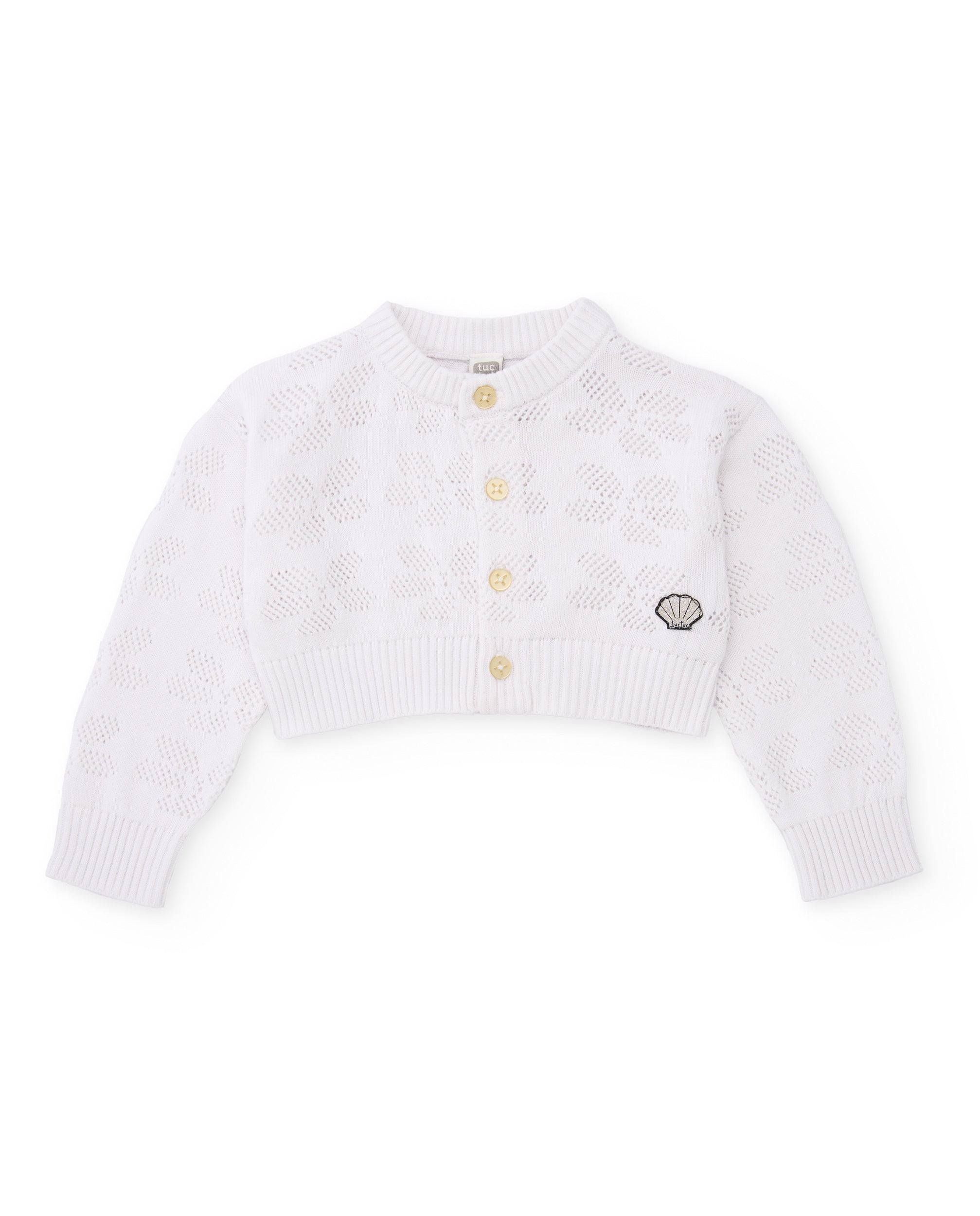 Tuc Tuc Cardigan Bimba Traforato Bianco in Maglia
