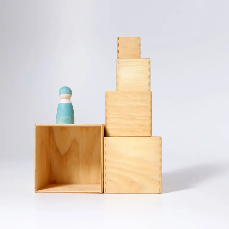 Grimm's Boxes Natural cubi impilabili 5 pezzi legno