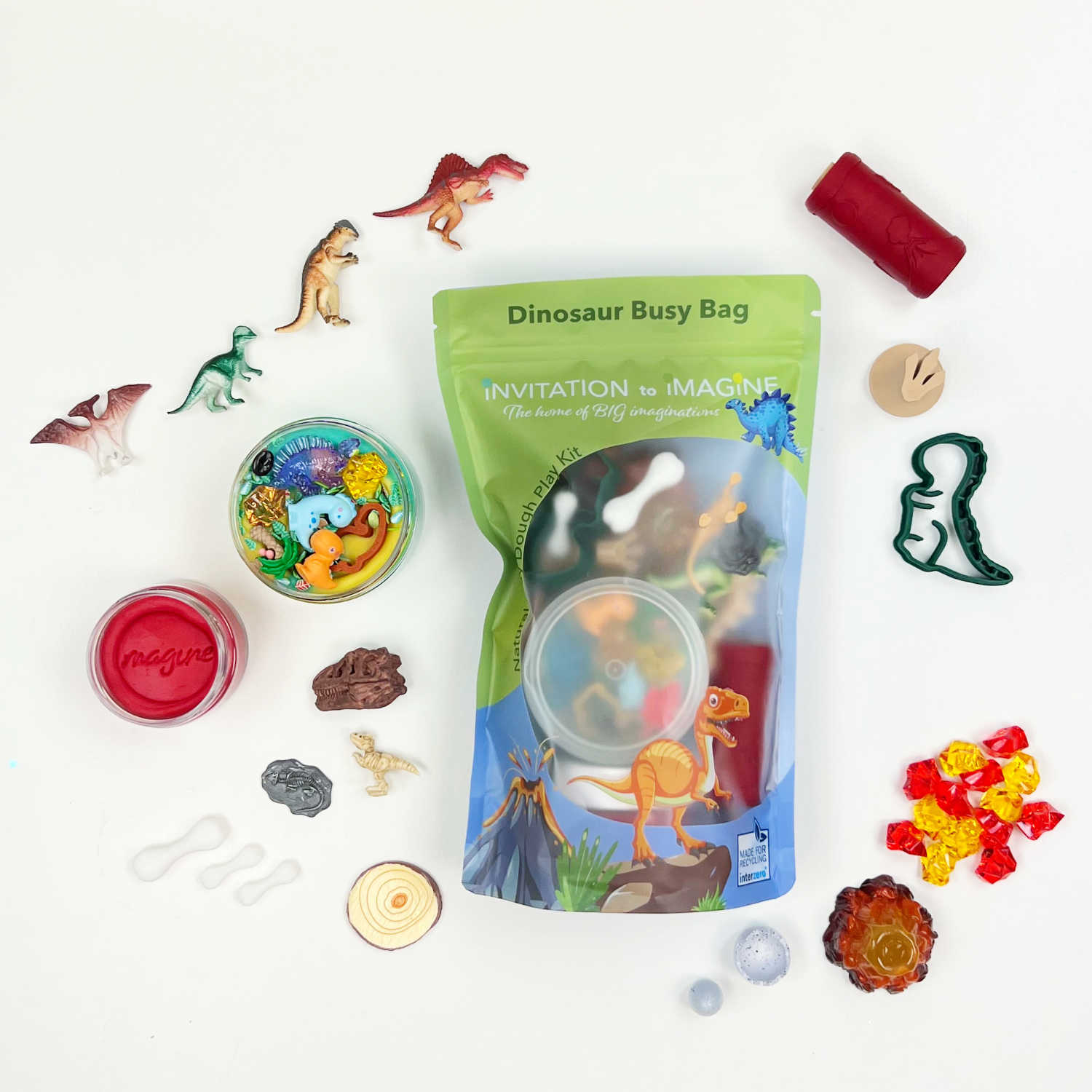 Invitation to Imagine Busy Bag Dinosaur kit pasta modellabile