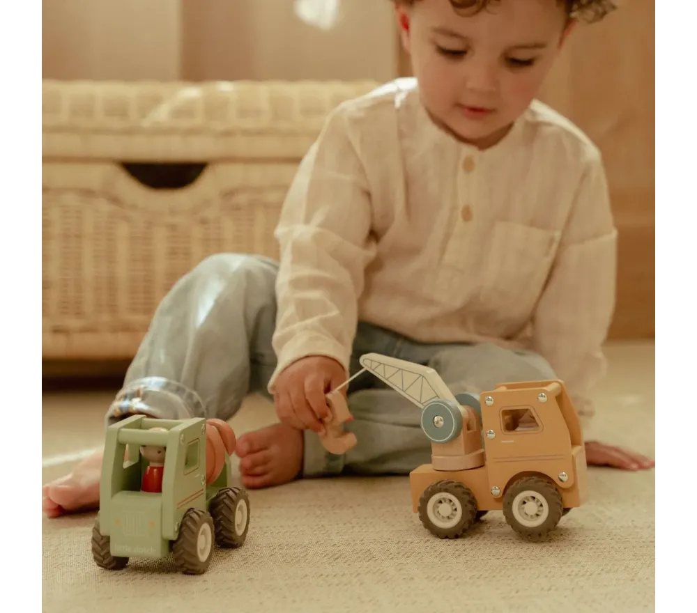 Little Dutch camion con gru gioco legno con personaggio
