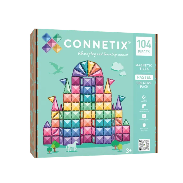 Connetix Pastel Creative Pack costruzioni magnetiche 104 pezzi