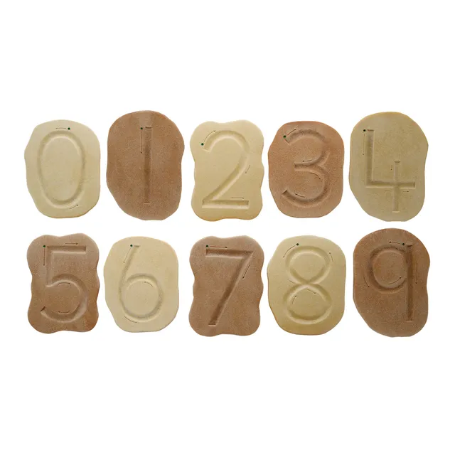 Yellow Door Numeri set 10 pietre tattili in pietra