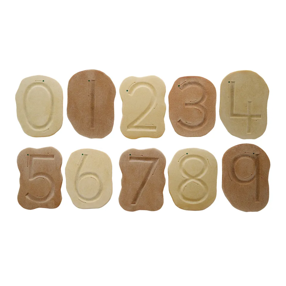 Yellow Door Numeri set 10 pietre tattili in pietra