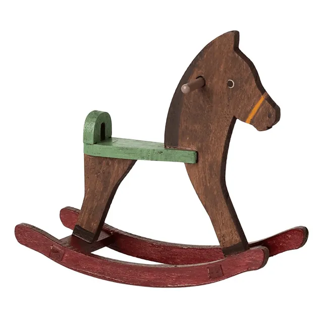 Maileg Mini cavallo a dondolo topo in legno 8,5 cm