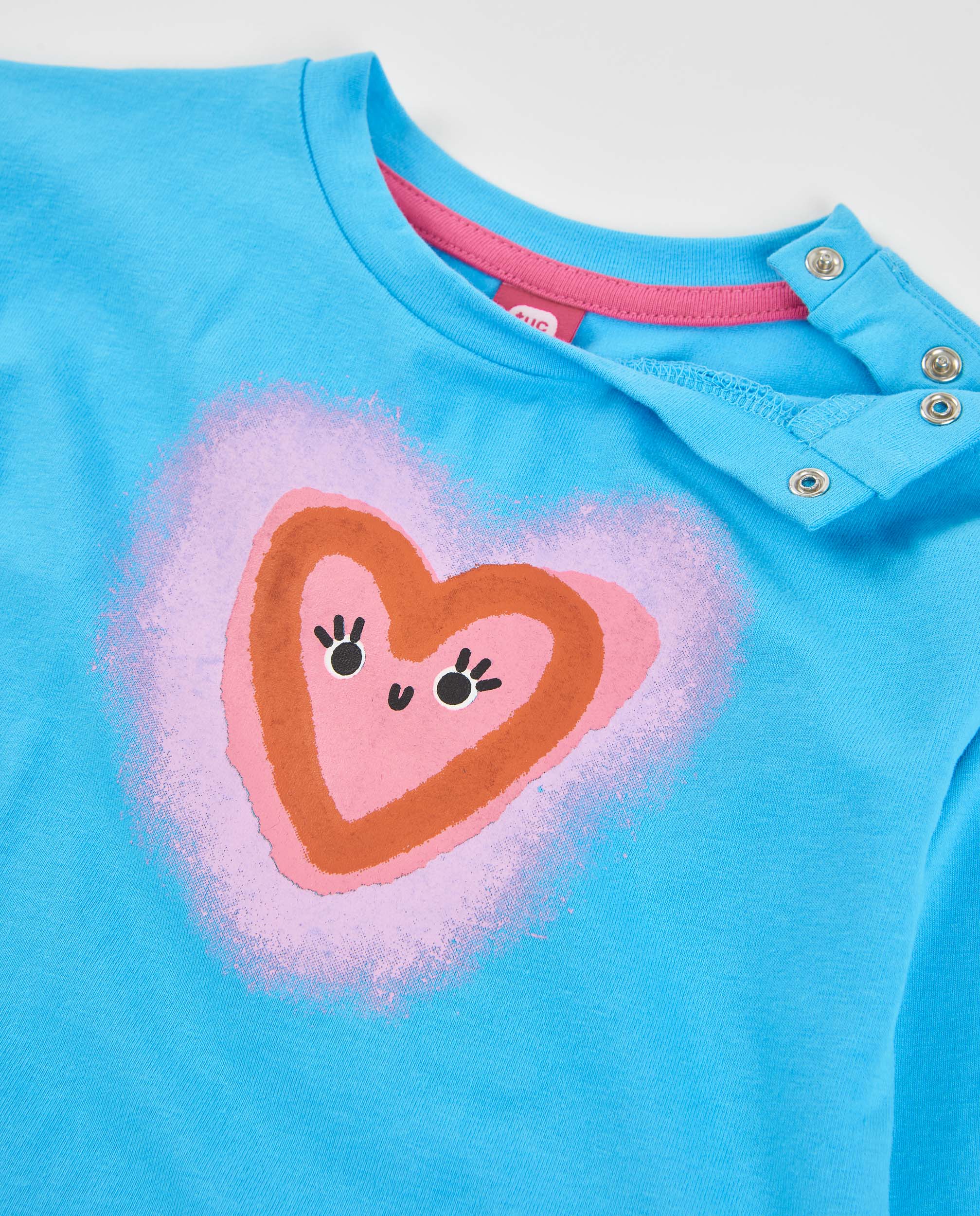 Tuc tuc maglia bambina azzurra cuore manica lunga