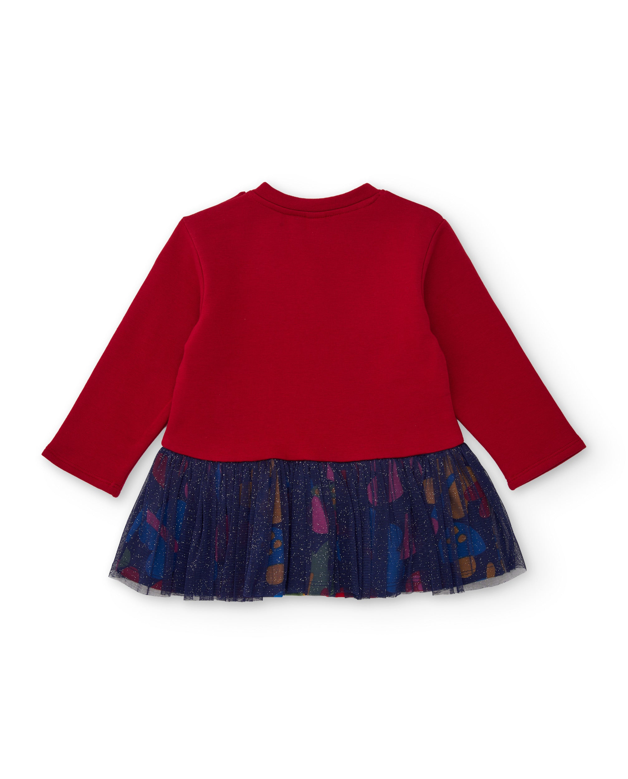 Tuc tuc vestito bambina rosso con stampa fiori