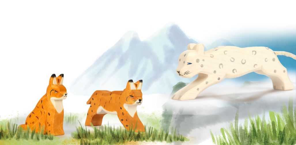 Ostheimer leopardo delle nevi figura legno