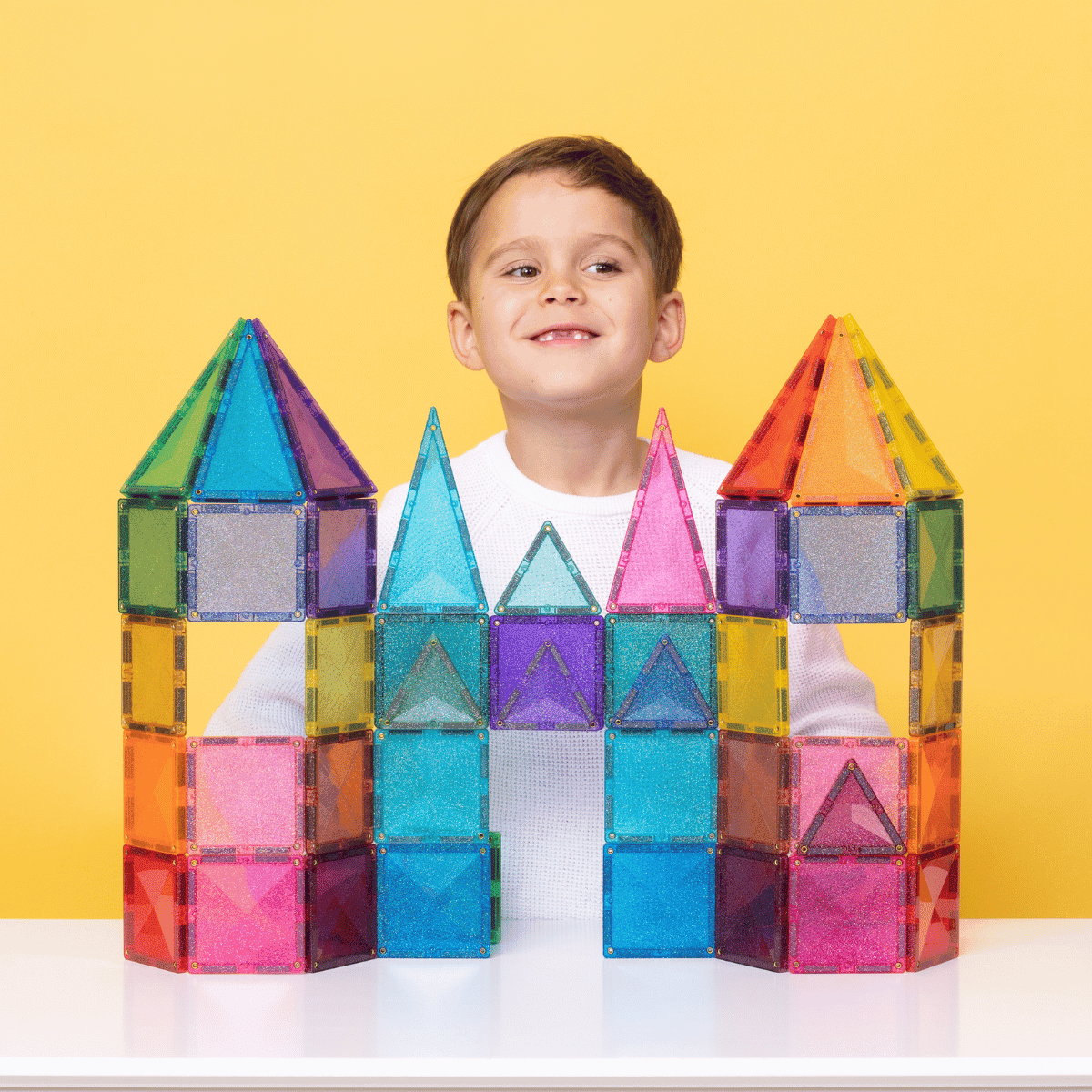 Connetix Castle Pack Costruzioni Magnetiche Glitter 48 Pezzi