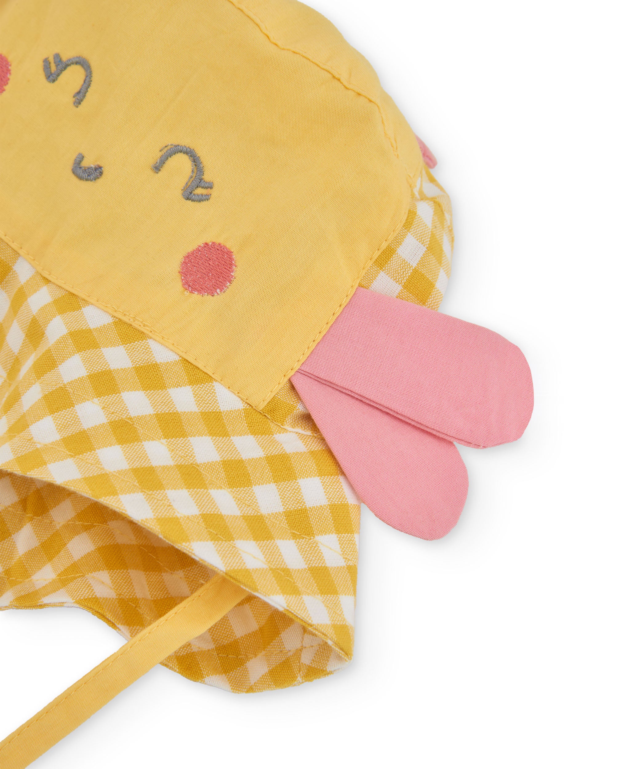 Tuc Tuc cappello sole bimba giallo quadretti farfalla