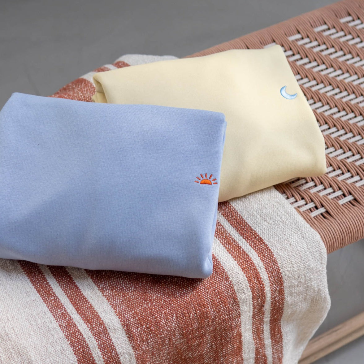 Ella and Rapha Sunset felpa uomo blu cotone organico