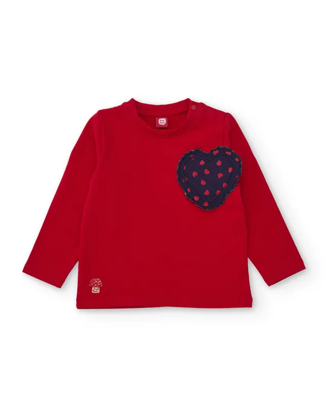 Tuc Tuc maglia bambina manica lunga rossa cuore