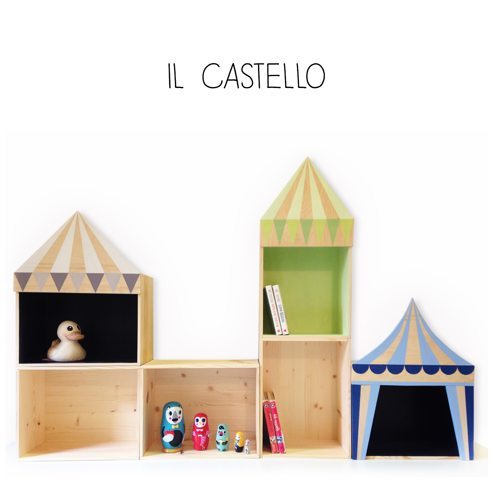 Baboo La Torre Libreria bambini pino 2 box