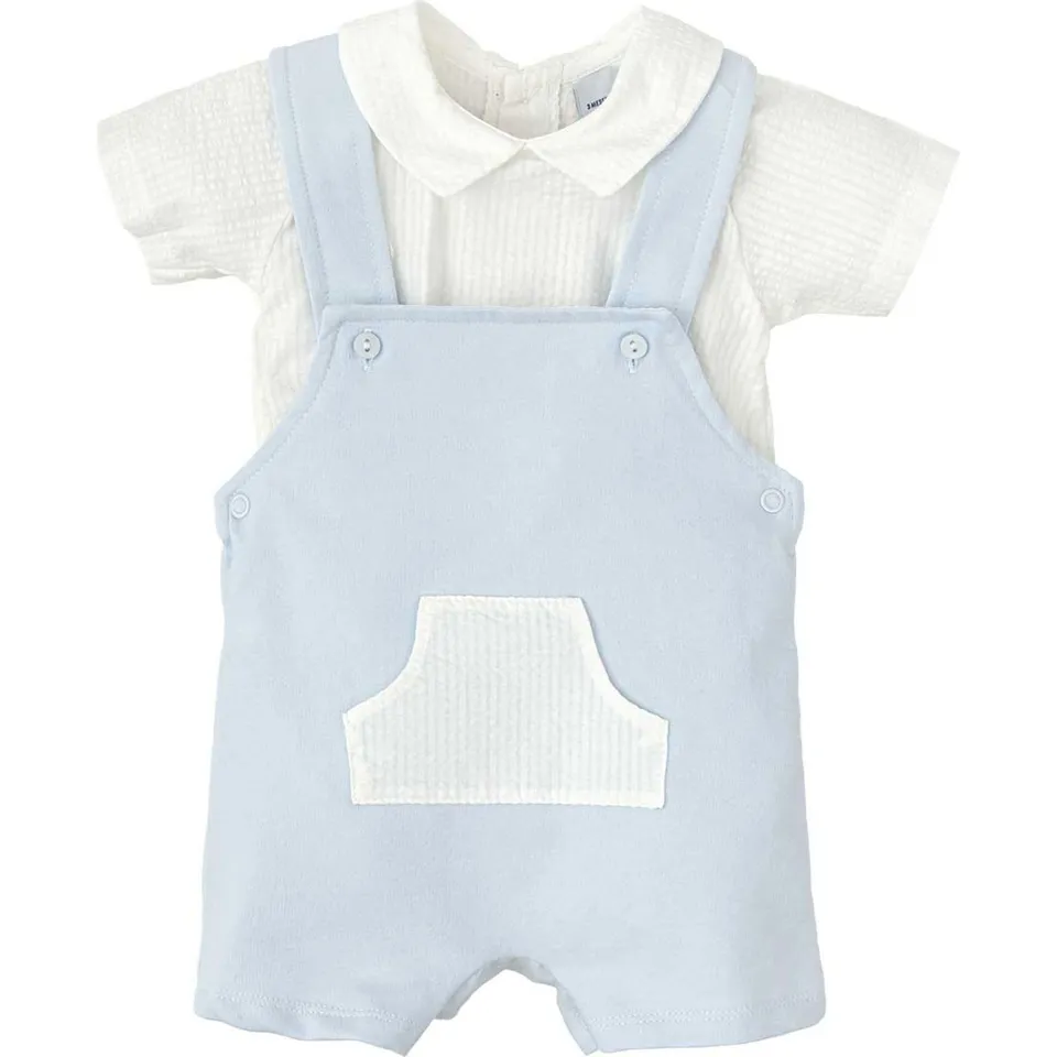 Babidu Set Salopette Corta e T-shirt Bimbo 2 Anni Tasca