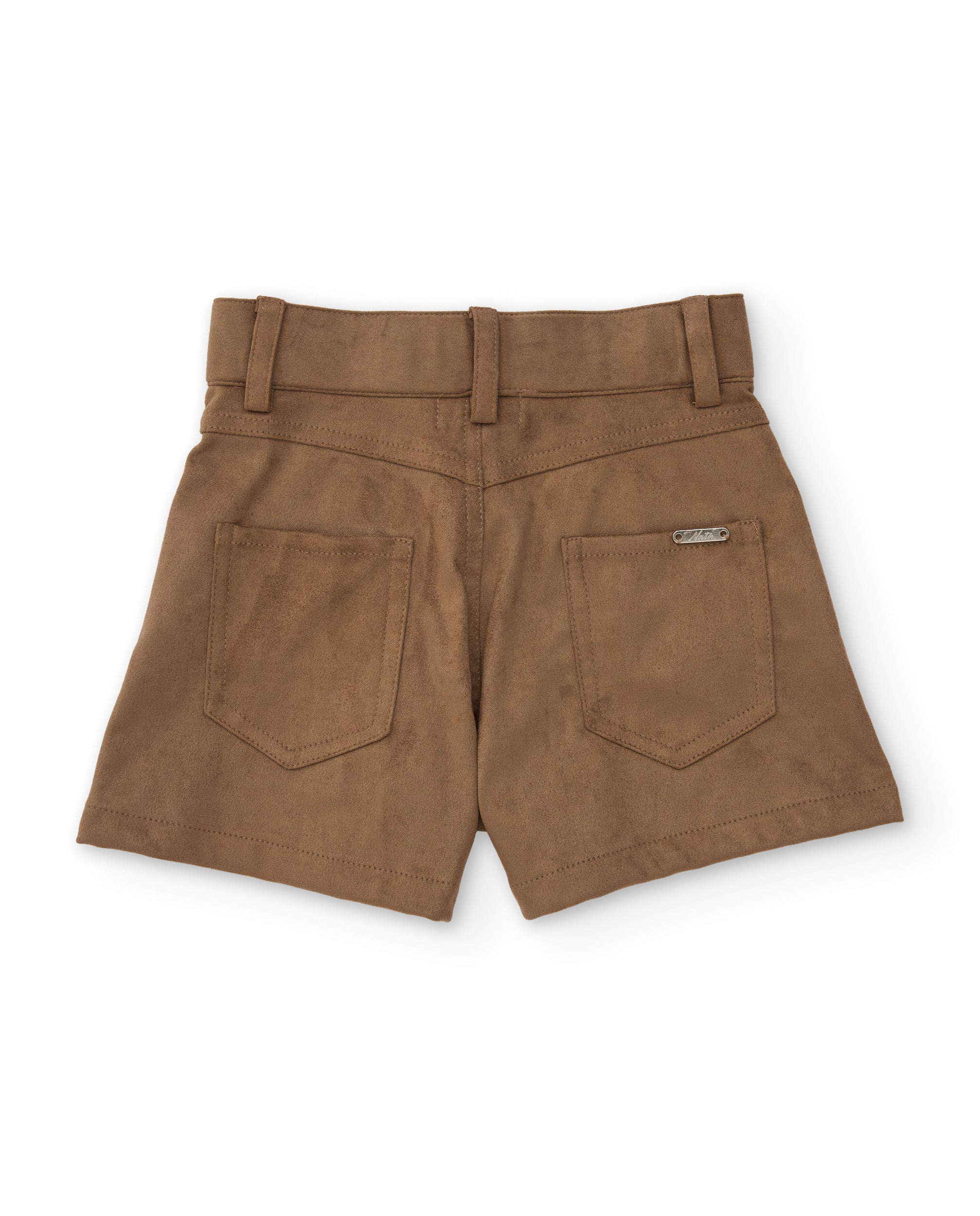 Tuc Tuc shorts bambina scamosciati marrone vita alta