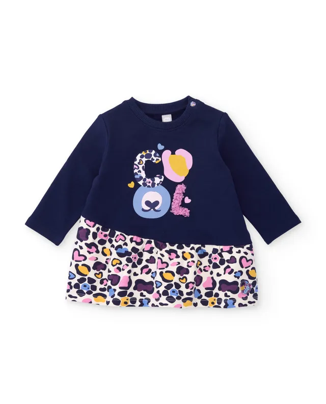 Tuc Tuc vestito bambina blu pile caldo tigre