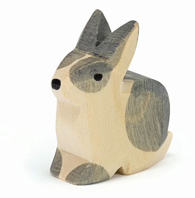 Ostheimer Coniglio pezzato seduto figura legno 4 cm