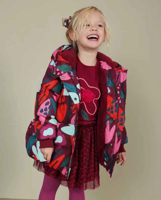 Tuc Tuc Geo-Logic piumino bambina bordeaux con cappuccio