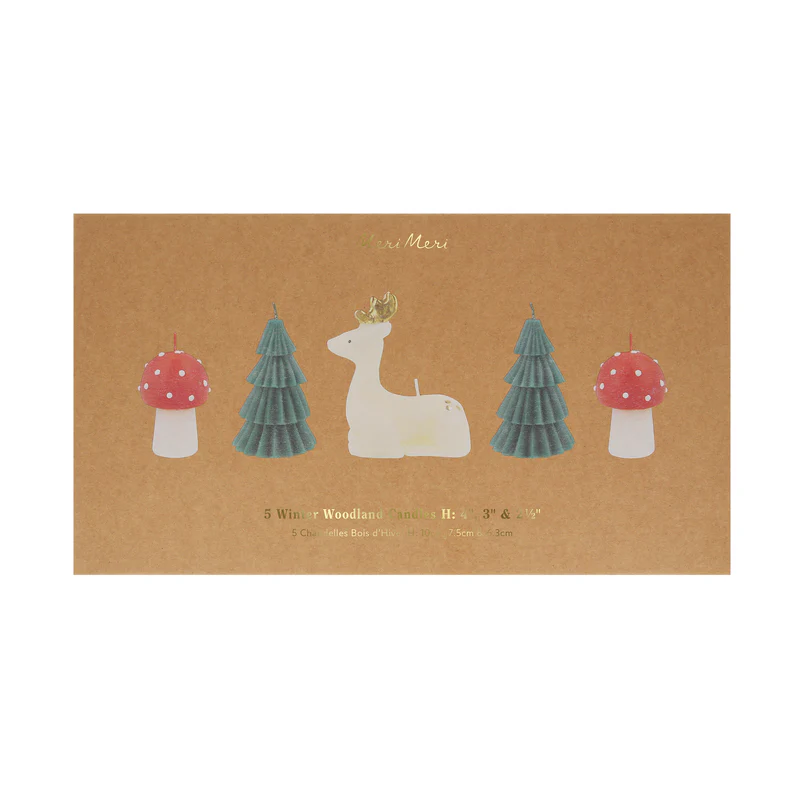 Meri Meri Winter Woodland candele Natale 5 pezzi