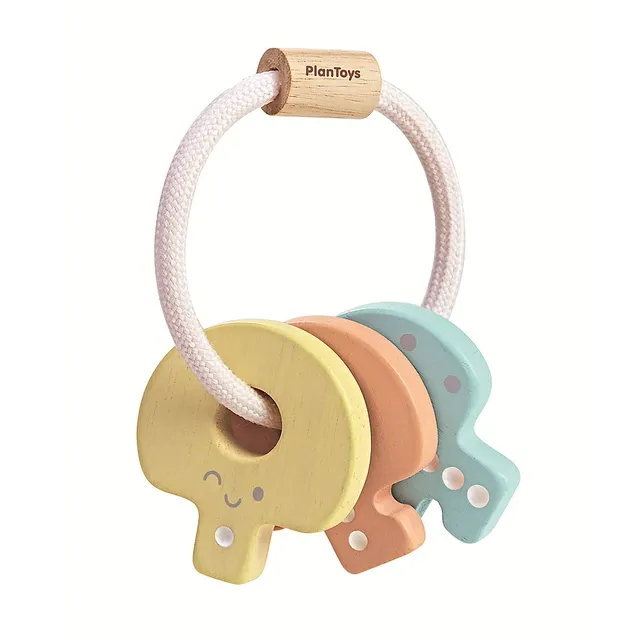 Plan Toys Chiavi Sonaglio pastello in legno