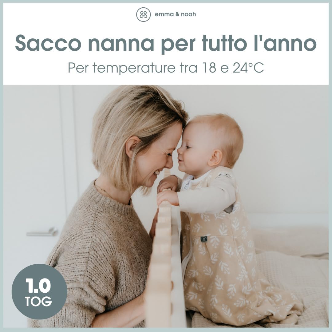 emma & noah sacco nanna cotone bio menta 70 cm 1.0 TOG