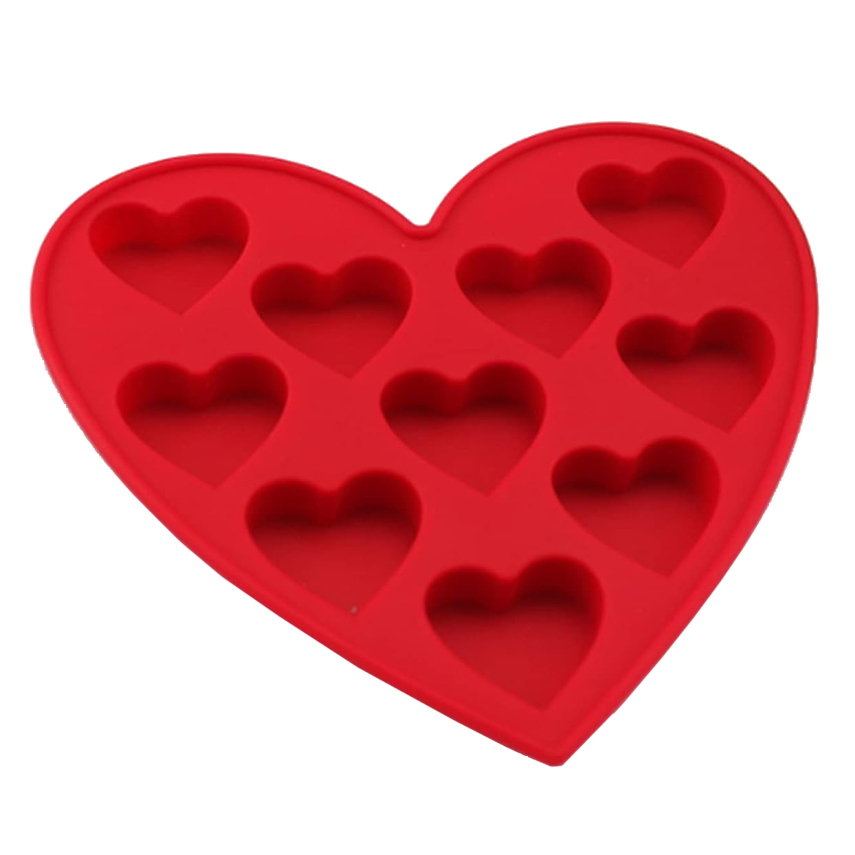Stampo 10 mini cuori silicone rosso alimentare