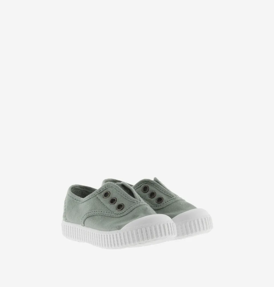 Victoria Dear World scarpe tela verde cotone bio