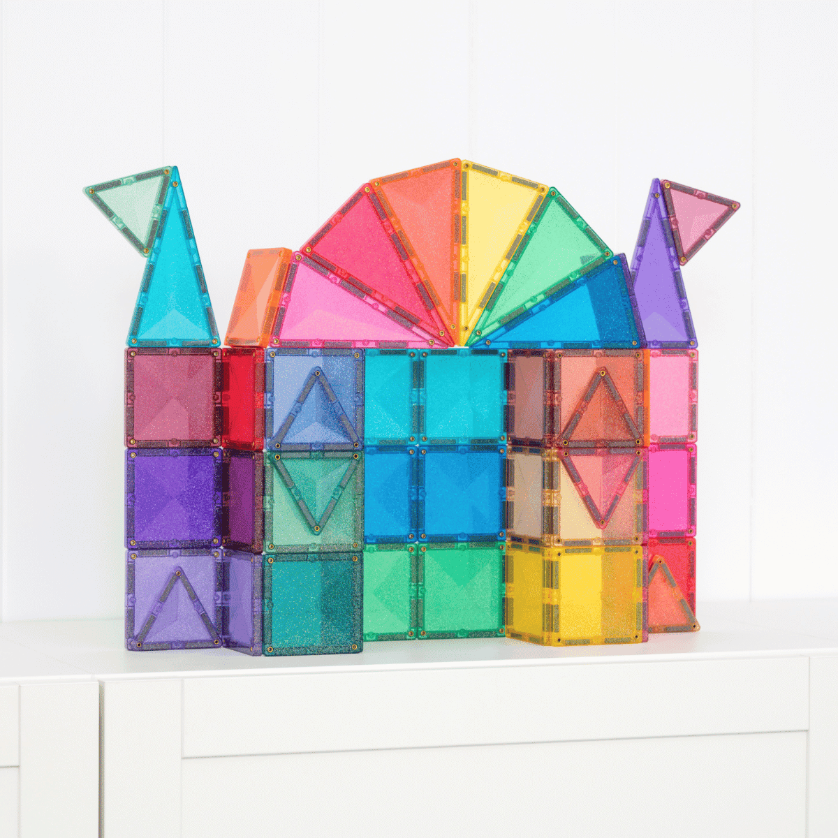Connetix Castle Pack Costruzioni Magnetiche Glitter 48 Pezzi