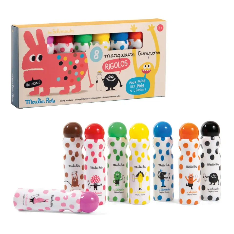 Moulin Roty Schmouks pennarelli 8 pezzi punta piatta