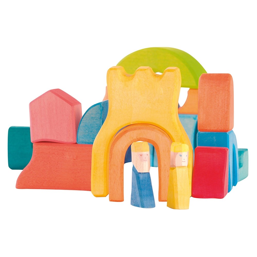 Ostheimer Castello arcobaleno set costruzioni legno con Re e Regina