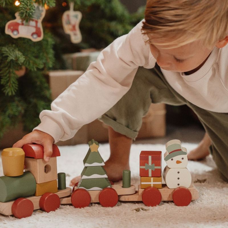 Little Dutch Stacking Train X-mas trenino legno Natale