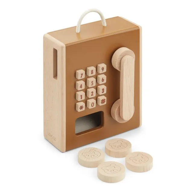 Liewood Rufus Coin Telephone Caramel telefono infilo legno