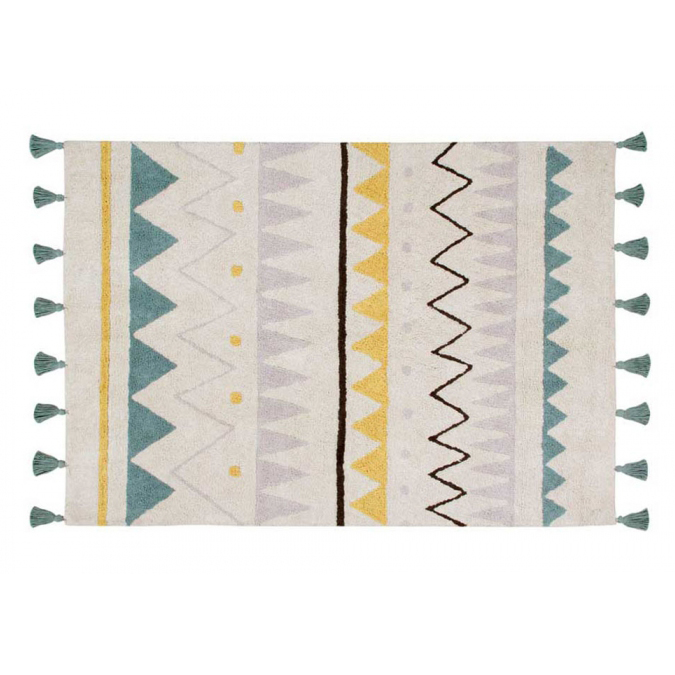 Lorena Canals Azteca Vintage Blue tappeto cotone XL