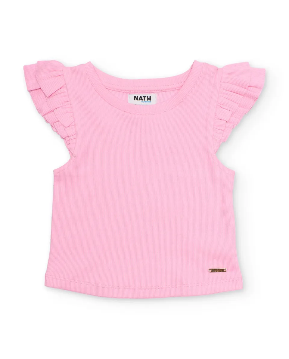 Tuc Tuc maglia bimba volant rosa manica corta