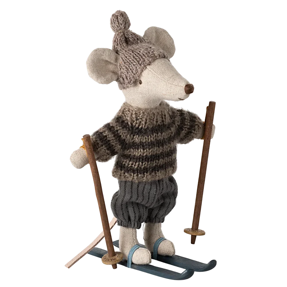 Maileg Topino Fratello Sciatore peluche cotone 13 cm