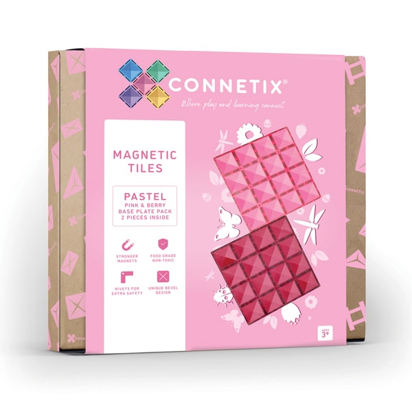 Connetix Base Plate piastre magnetiche Pink Berry 2 pezzi