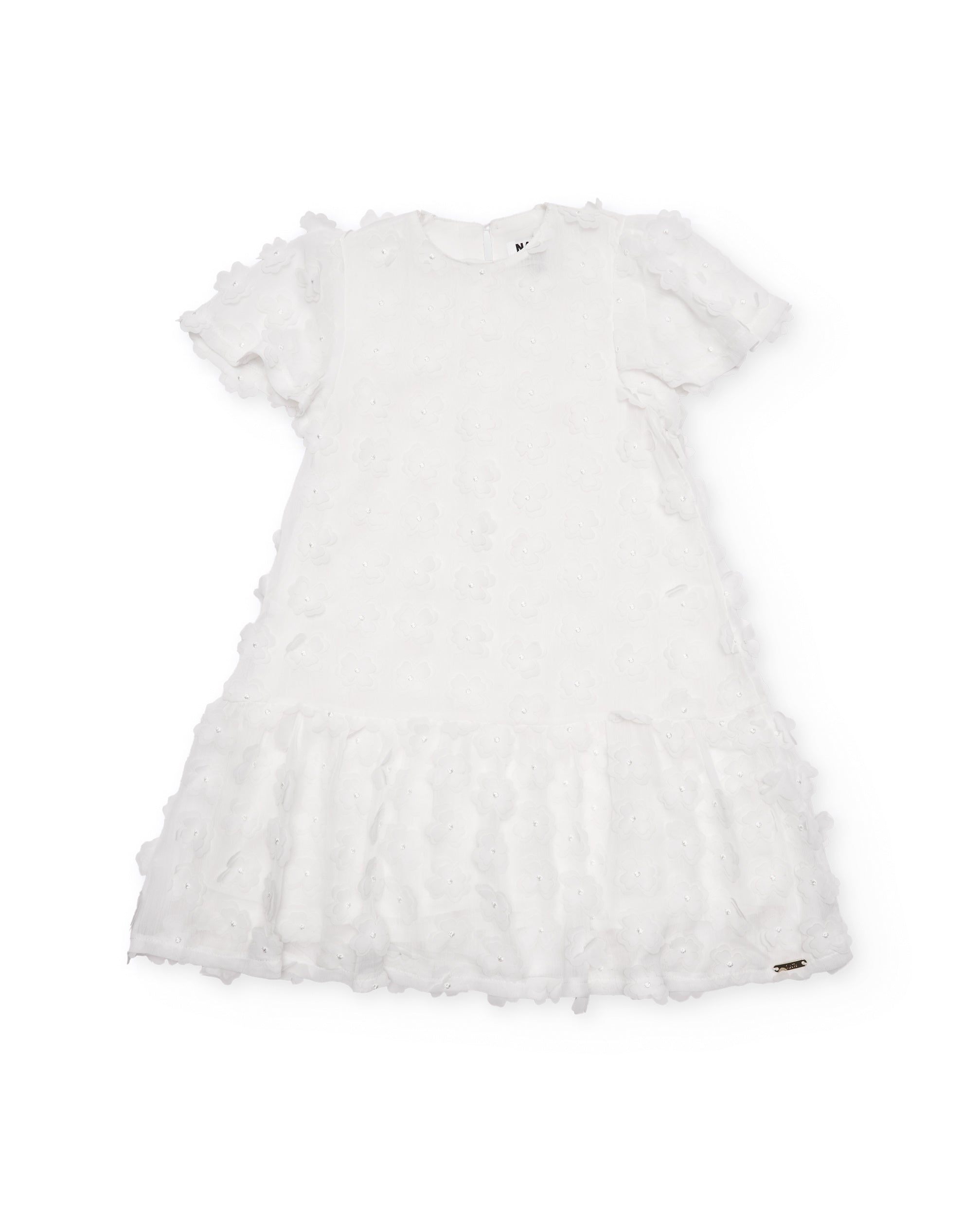 Tuc Tuc vestito bambina bianco fiori maniche a sbuffo