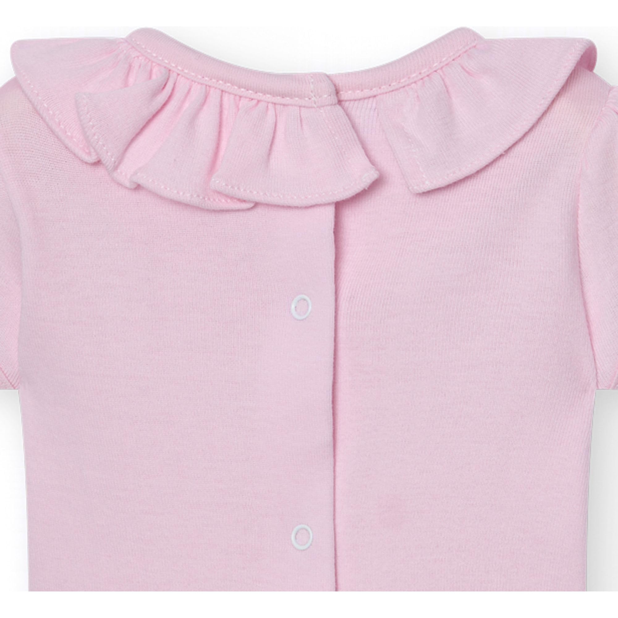 Babidu body neonato manica corta collo volant cotone bio