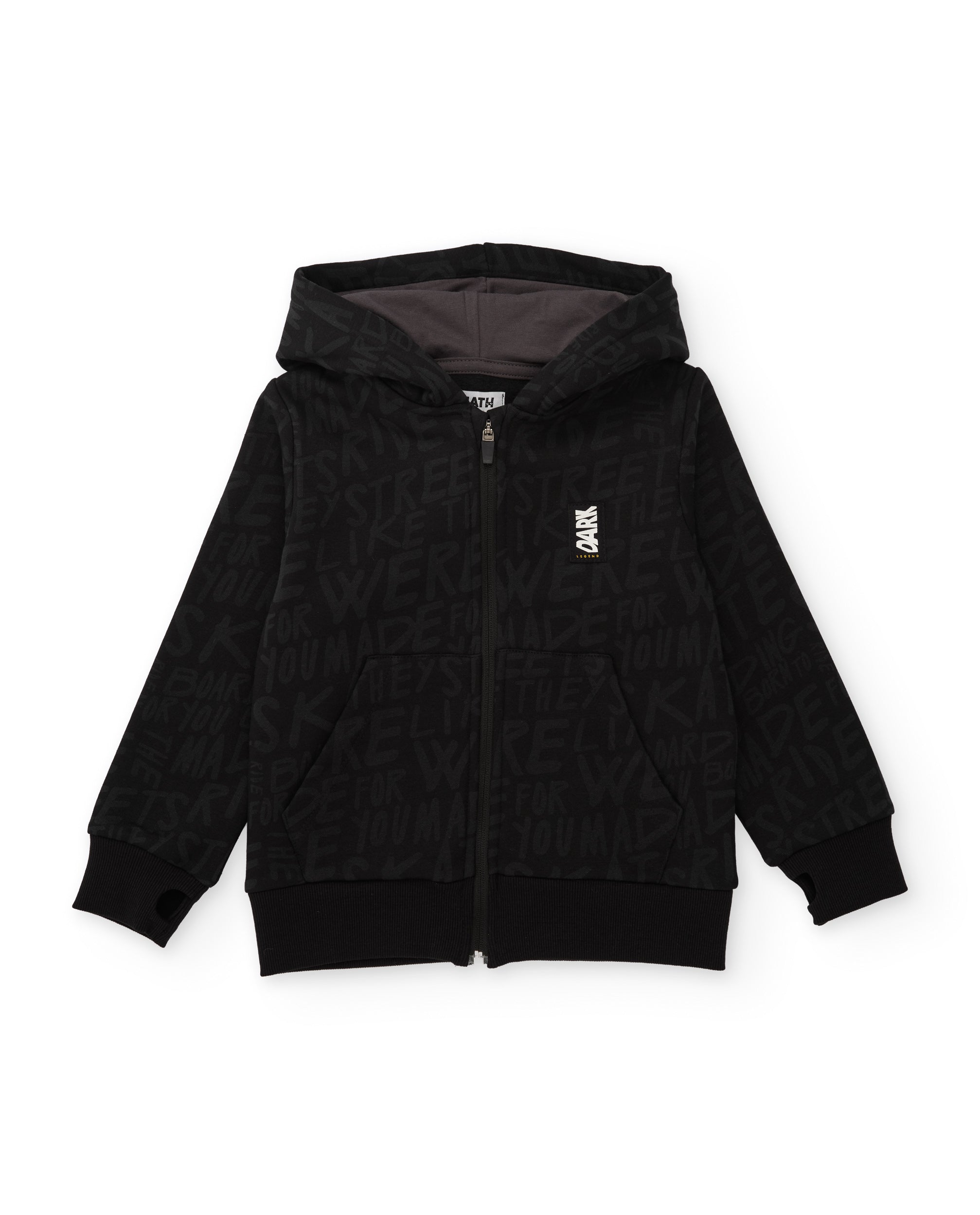 Tuc Tuc Dark Legend felpa con cappuccio bambino zip nera