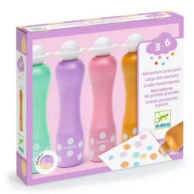 Djeco Foam Markers pennarelli perlati set 4 pezzi lavabili