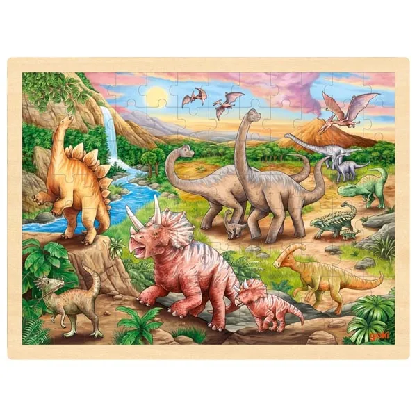 Goki Dinosauri Puzzle Legno 96 Pezzi 30x40 cm