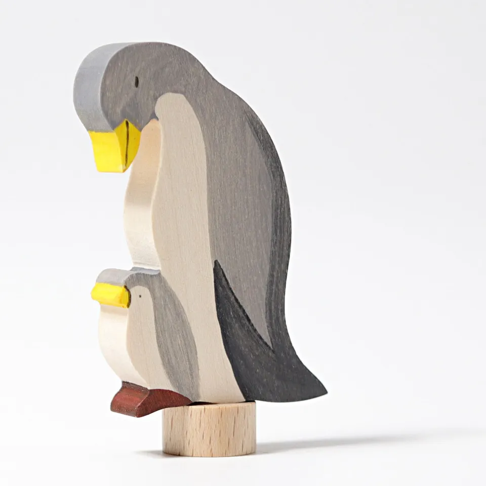 Grimm's Pinguino Figura in Legno 8 cm Dipinta a Mano