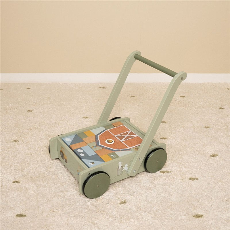 Little Dutch Little Farm carrello legno con blocchi