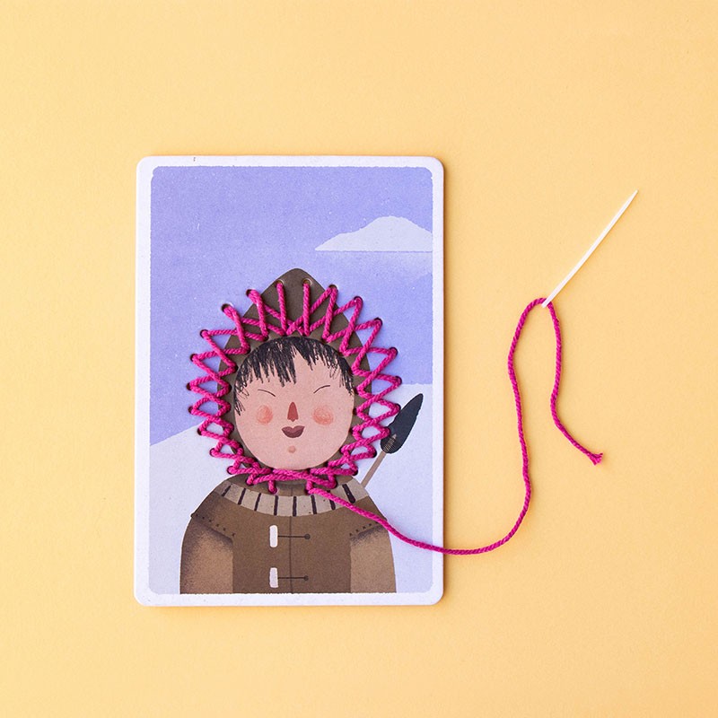 Londji Zig Zag cartella ricamo bambini con aghi