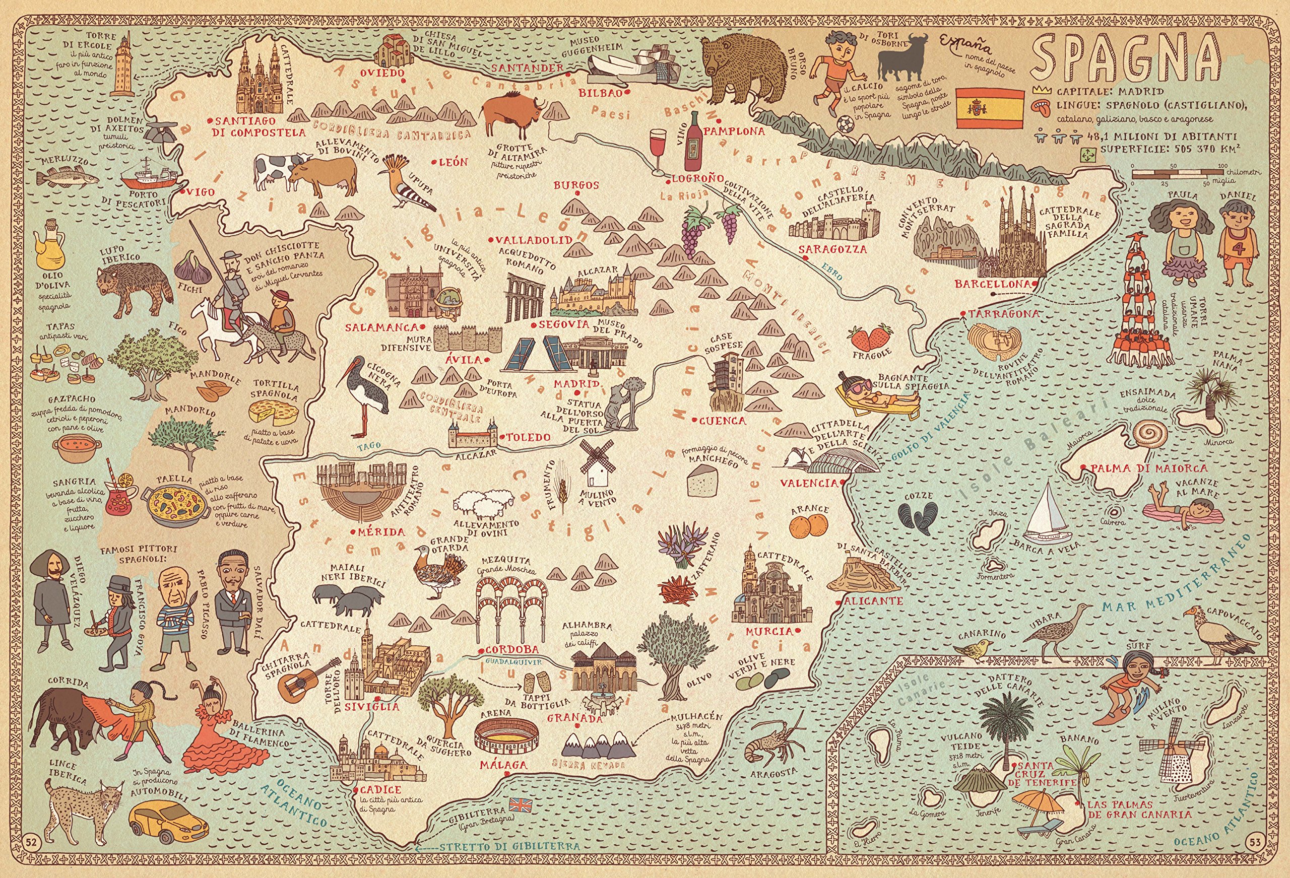 Mappe atlante illustrato bambini cartonato 168 pagine
