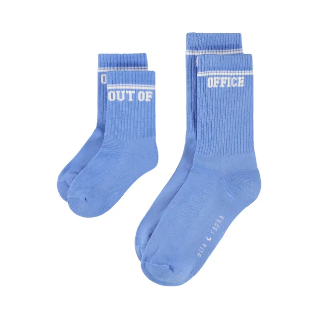 Ella and Rapha Out of Office calze bambino blu cotone